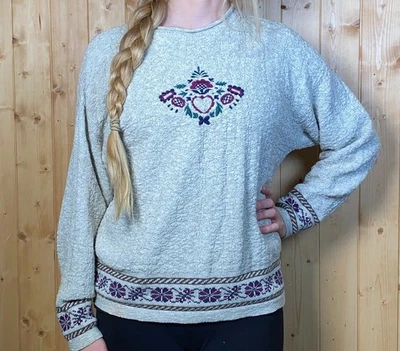 VTG 90s Chelsea Gardens Grandma Sweater Teacher Cottage Core Floral Size L - Image 1 of 4