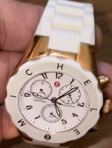 MICHELE TAHITIAN JELLY BEAN WEISS & ROSEGOLD QUARZ UHR MWW12F000008 läuft P6 - Bild 1 von 6