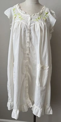 Camisón De Colección Quiet Moments L Blanco Victoriano Cabaña Delicado Bordado Floral Foto 1 de 4