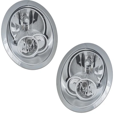 Headlight Set For 2005-2008 Mini Cooper Left and Right with Bulb 2Pc Halogen - Image 1 of 4