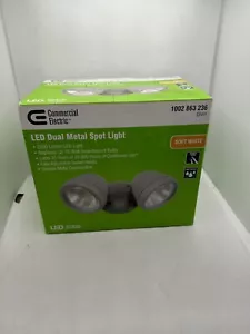 Commercial Electric 28-Watt, 2200-Lumen Metal LED Dual Spot Light, Gray - Picture 1 of 5