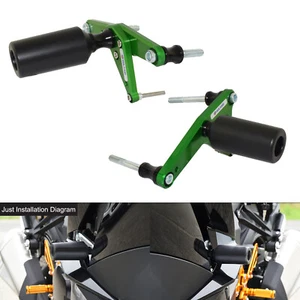 Green Frame Slider Crash Pad Protector For KAWASAKI Ninja 1000 Z1000SX 2017-2022 - Picture 1 of 6
