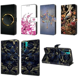 Painted PU Leather Flip Wallet Case Phone Cover for Huawei P30 Pro Nova 9 9SE 5T - Picture 1 of 27