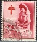 Spain Medicine Nurse and Baby stamp 1953