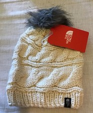 the north face women's triple cable fur pom beanie