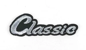 Parche clásico texto palabra retro bordado hierro coser en tela insignia 3074 - Imagen 1 de 1