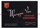 Unused 1940s AUSTRALIA Sydney McWilliams MARQUE VUE BURGUNDY Wine Label