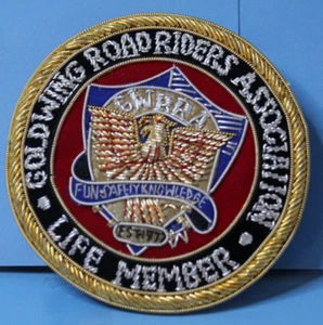 GWRRA Goldwing Road Riders Association Life Member Motorcycle Cloth Patch Pin - Picture 1 of 5