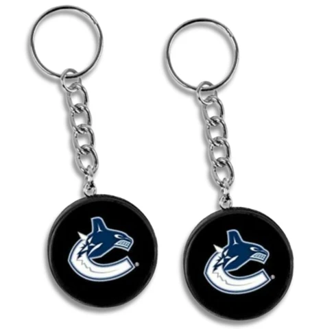 Vancouver Canucks Mini Hockey Puck Team Logo Keychains (2-Pack) Cover