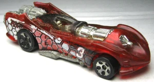 1995 HOT WHEELS POWER ROCKET #3 RED & WHITE SNAKESKIN 1:64 DIECAST 3 1/4" CAR - Picture 1 of 6
