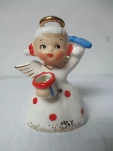 Vintage Norcrest Japan Ceramic 4th of July Patriotic Angel Bell - Picture 1 of 5