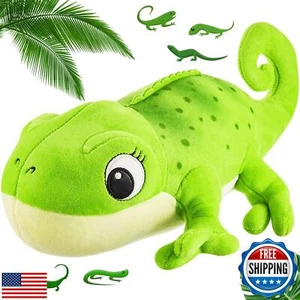 Chameleon Stuffed Animal Cute Chameleon Plush Doll Green Soft Stuffed Toy for - Picture 1 of 5
