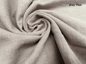 Steingewaschen Einfach Leinen Stoff Weiches Material Vorhänge Kleid 55" Breit Grau Pflaume - Bild 1 von 5