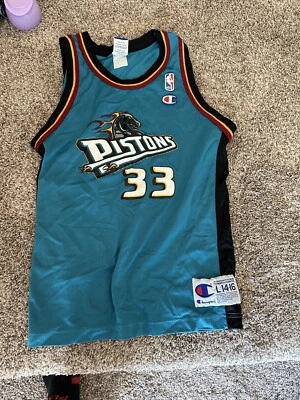Camiseta De Colección Detroit Pistons Juvenil Mediana Azul Campeón Grant Hill NBA Juvenil L Foto 1 de 3