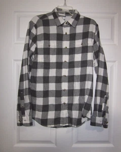 SONOMA FLANELL GRAU & CREME KARIERTES SHIRT, GRÖSSE SMALL, #74AA - Bild 1 von 9