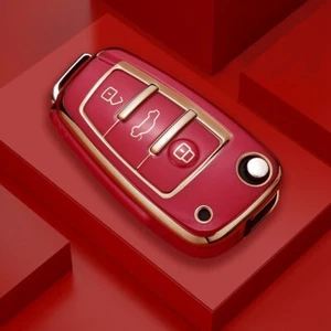 Estuche con llave remota de poliuretano termoplástico para Audi A1 A3 A4 A5 Q7 A6 C5 C6 TT QUATTRO *ROJO* - Imagen 1 de 5
