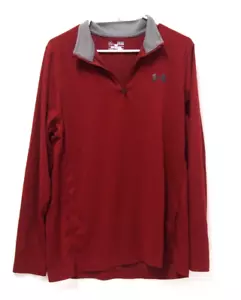 Under Armour Mens Jacket M 1/4 Zip Loose ColdGear Burgundy Pullover Athletic - Picture 1 of 6