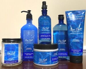 Bath & Body Works Aromatherapy Sea Salt Therapy MIMOSA SPEARMINT Candle Mist etc
