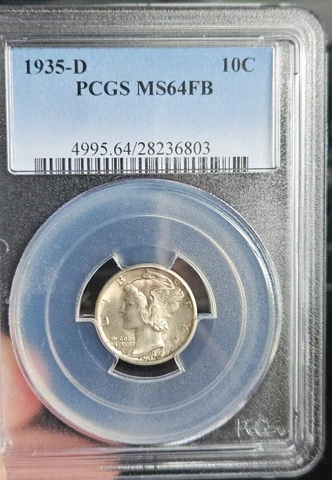 1935 D Mercury Dime PCGS MS 64 FB Cover