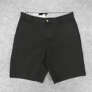 Volcom Shorts Mens 36 Frickin Chino Flat Front Black Skater Casual - Picture 1 of 19