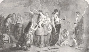 NUDES. The ten virgins 1854 old antique vintage print picture - Picture 1 of 1