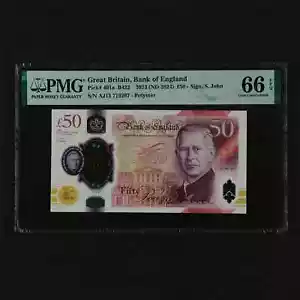 2023 Great Britain Bank of England 50 Pounds Pick#401a PMG 66 EPQ Gem UNC - Picture 1 of 2