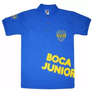 Camiseta polo con escudo de fútbol Boca Juniors CABJ (100 % algodón y tallas para adultos) - Imagen 1 de 1