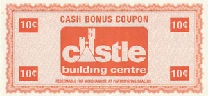 Castle Building Centre 10 Cents Cash Bonus Coupon - Imagen 1 de 2