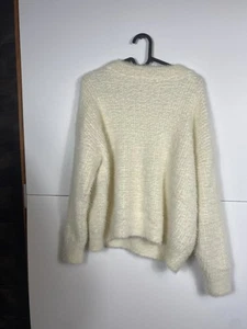 FRNCH Pullover Damen Gr. S/M Creme Metallic Fuzzy Pulli Rundhals - Bild 1 von 6