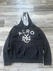 Vintage Y2K Aeropostale Hoodie Men’s XL Stitched NYC Black - Picture 1 of 5