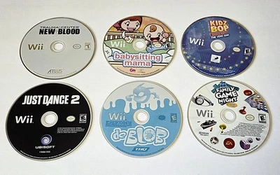 Wii Game Lot of 6 – Trauma Center, Just Dance 2, de Blob – Tested Works - Image 1 of 4