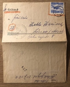 Postbrief mit Briefmarke, Feldpost, D.Reich, 1944 - Bild 1 von 2