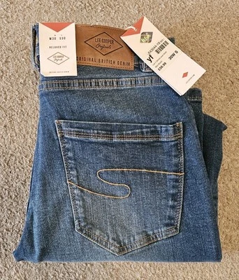 New-Lee Cooper Jeans Men's W30" L30" Relaxed Fit Straight Leg Blue British Denim - Image 1 of 4