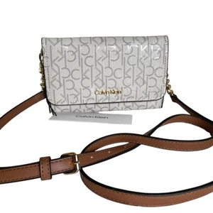 Brand New CALVIN KLEIN”CK Small Crossbody Adjustable Strap Gold MSRP $138 - Picture 1 of 6