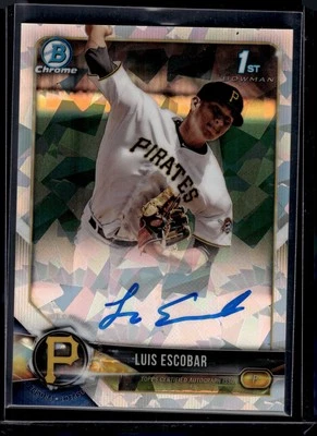 2018 Bowman #CPA-LE Luis Escobar Chrome Prospect Autographs Atomic #/100 - Image 1 of 2