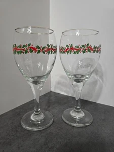 Vintage Libbey Holly Ribbon Glasses Gold Rim  Your Choise of Set of 2 - Picture 1 of 42