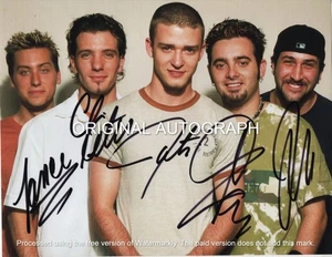 NSYNC BAND - 90s BOY BAND POPULAR - ALL HANDSIGNIERTES HANDSIGNIERTES FOTO MIT COA - Bild 1 von 2