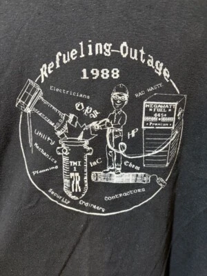 Vtg 80s TMI THREE MILE ISLAND PA Nuclear Industry T Shirt Large Single Stitch! - Image 1 of 4