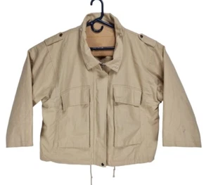 boohoo Womens Full Zip Jacket Size Tall 8 Beige Long Sleeve Flee Lining - Picture 1 of 6