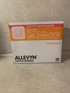 Aderezo de espuma con borde suave Smith & Nephew 66800270 Allevyn 4"x4". Nuevo en caja (10 Ct.) - Imagen 1 de 8