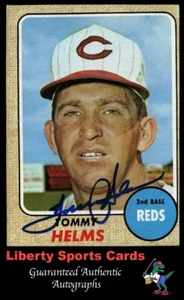 1968 Topps Tommy Helms #405 Authentic Autographed Card Cincinnati Reds - Picture 1 of 2