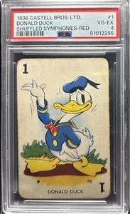 Donald Duck PSA 4 Disney 1938 Castell Bros Shuffled Symphonies Rare Red Back - Picture 1 of 2