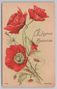 A Joyous Eastertide Red Poppies Postcard - Bild 1 von 2
