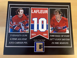 guy lafleur 8x10 photo with piece of game used stick coa included