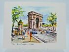 Vintage Paris L'Arc de Triomphe de l'Itoile Signed Print by Arno