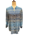 Diane Von Furstenburg Ladies Silk Button Down Shades Blue Print Blouse Size 10