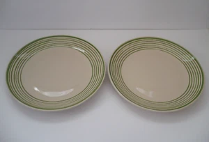 Royal Norfolk Green Striped 10 1/2" Dinner Plates Set of 2 - Picture 1 of 7