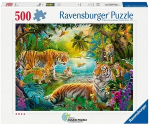 NUEVO Rompecabezas Ravensburger 500 Piezas 12+ Edades Familia Tigre en el Oasis - Imagen 1 de 2