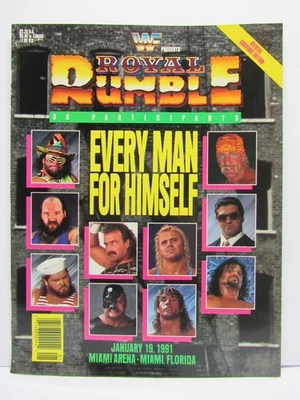 ВИНТАЖНЫЙ РЕСЛИНГ ЖУРНАЛ WWE WWF ROYAL RUMBLE ПРОГРАММА 1991 - Изображение 1 из 4