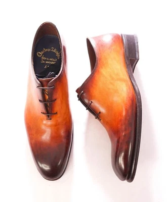 $1,595 SANTONI - Oxford de cuero marrón personalizado 1 de 1 - EE. UU. 11 (UK10) Foto 1 de 4